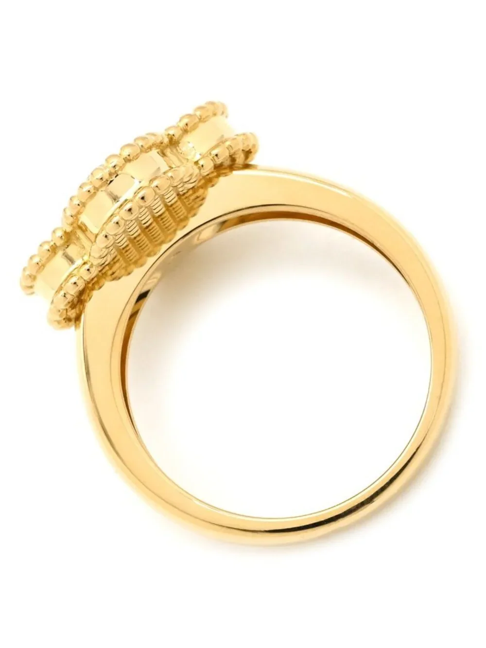 Van Cleef & Arpels Ring Vintage Alhambra Black Yellow Gold 51 Diamond Onyx